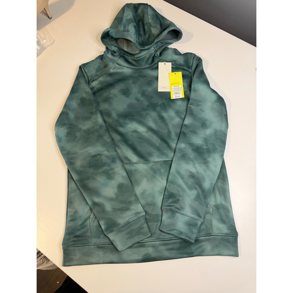 All in Motion Boy XL 14 Green Camo Pullover Hoodie Athletic Sweatshirt